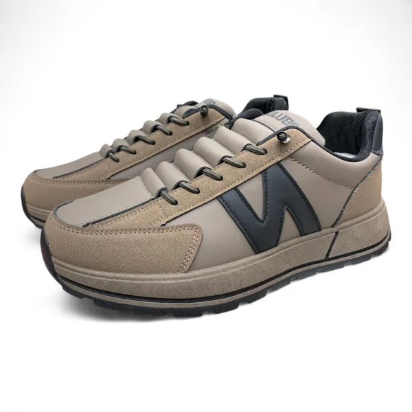 Men’s PU Leather Sneakers Rugged Sole & Stylish Contrast